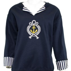 Nautical Anchor Collar Sweatshirt